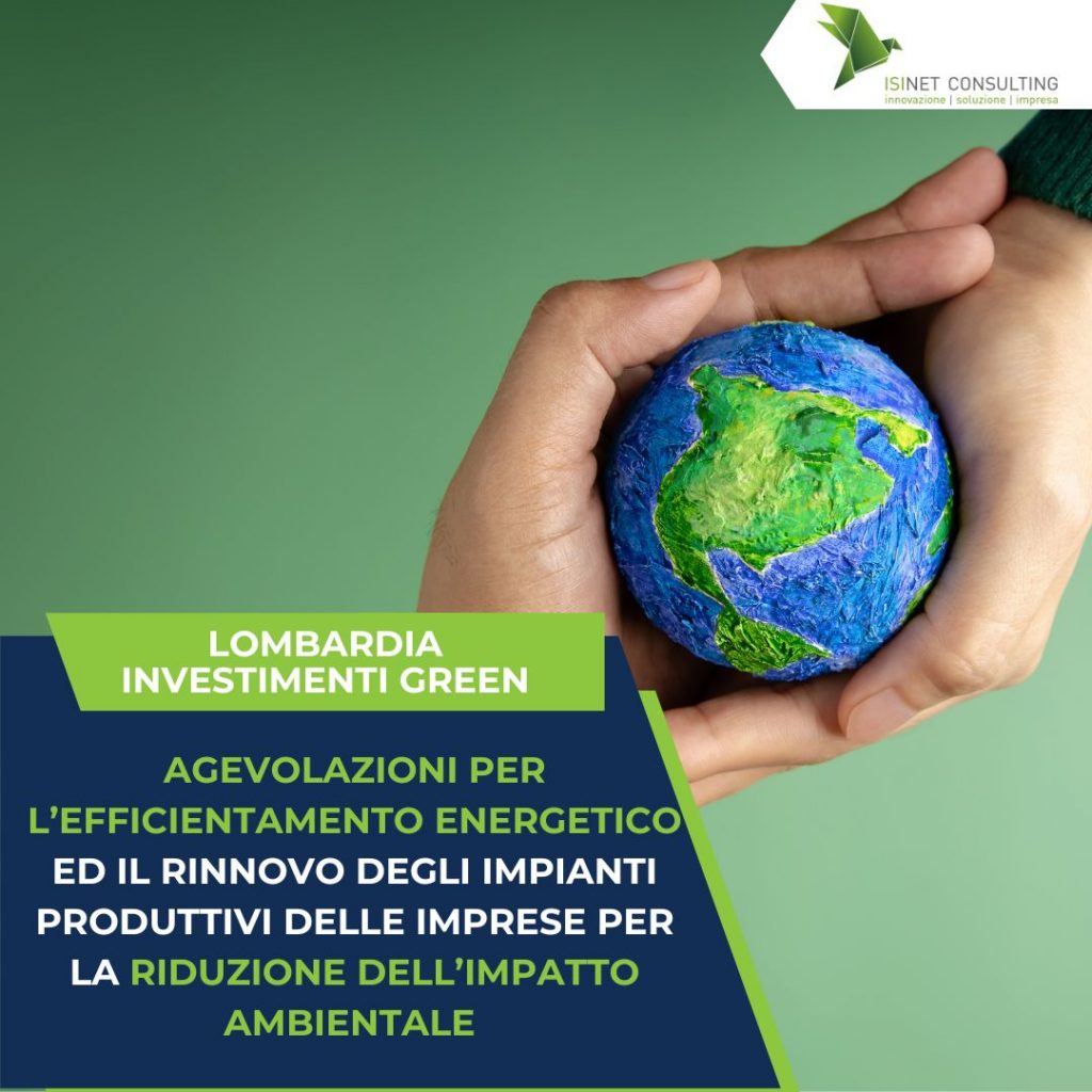 contributo a fondo perduto e finanziamento agevolato per investimenti delle PMI in Lombardia dedicati all'efficientamento energetico.
