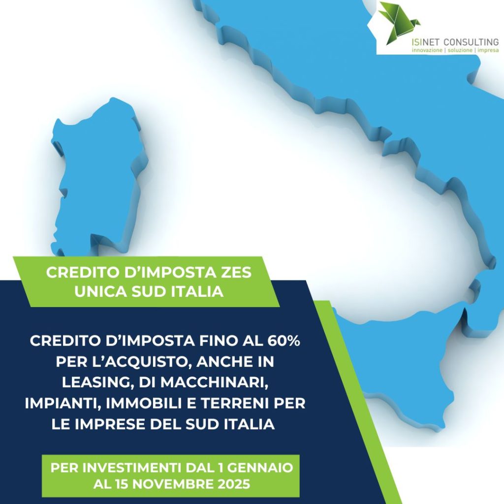 Credito d'imposta Zes Unica Sud Italia per le imprese