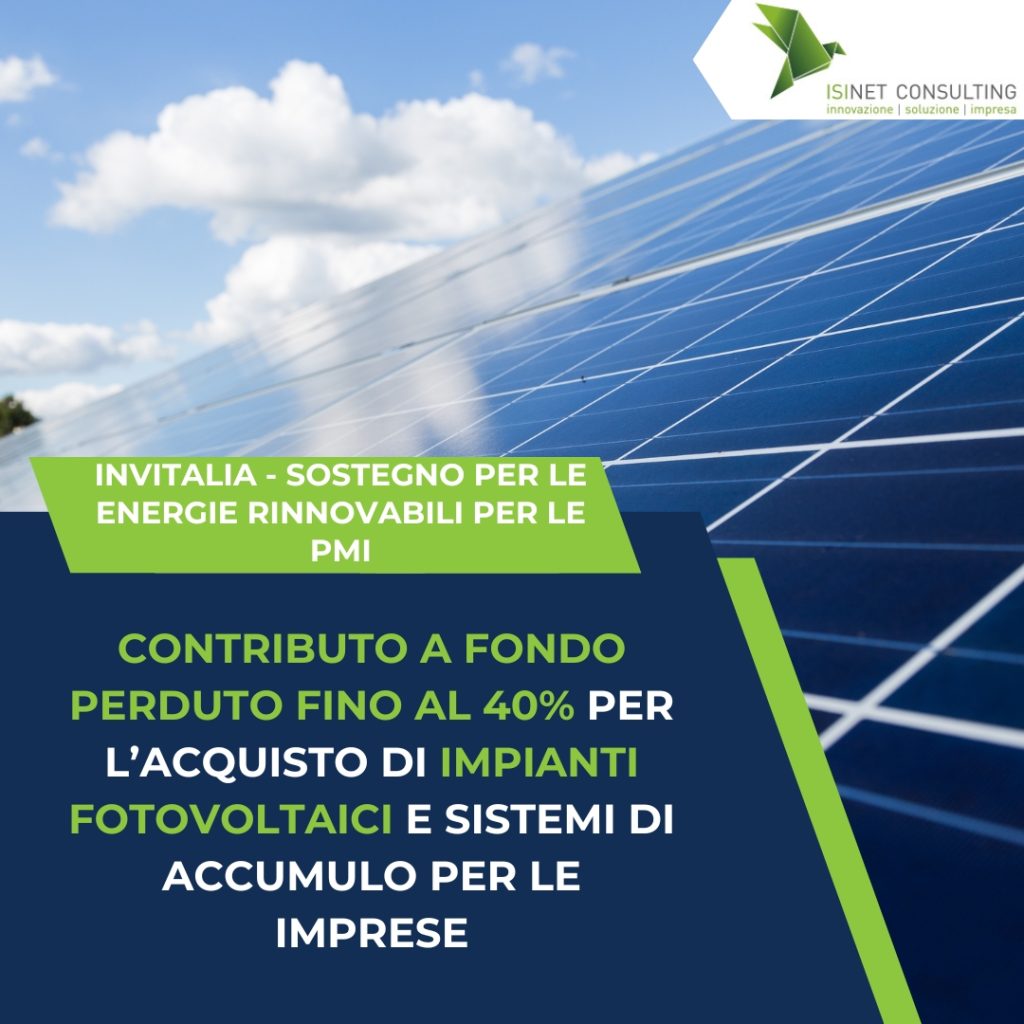 Impianto fotovoltaico con accumulo incentivato tramite bonus fotovoltaico e fondi pubblici