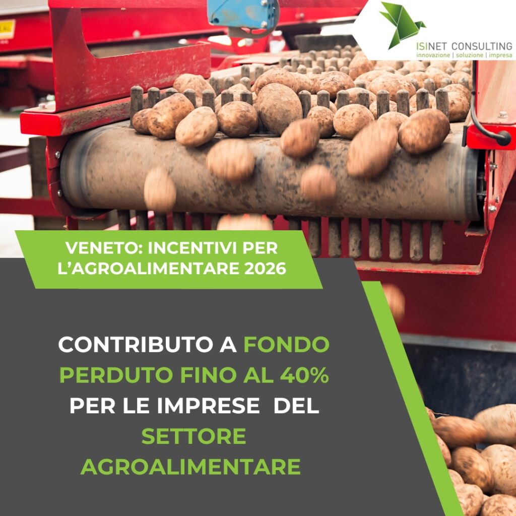 VENETO: INCENTIVI PER L'AGROALIMENTARE 2026