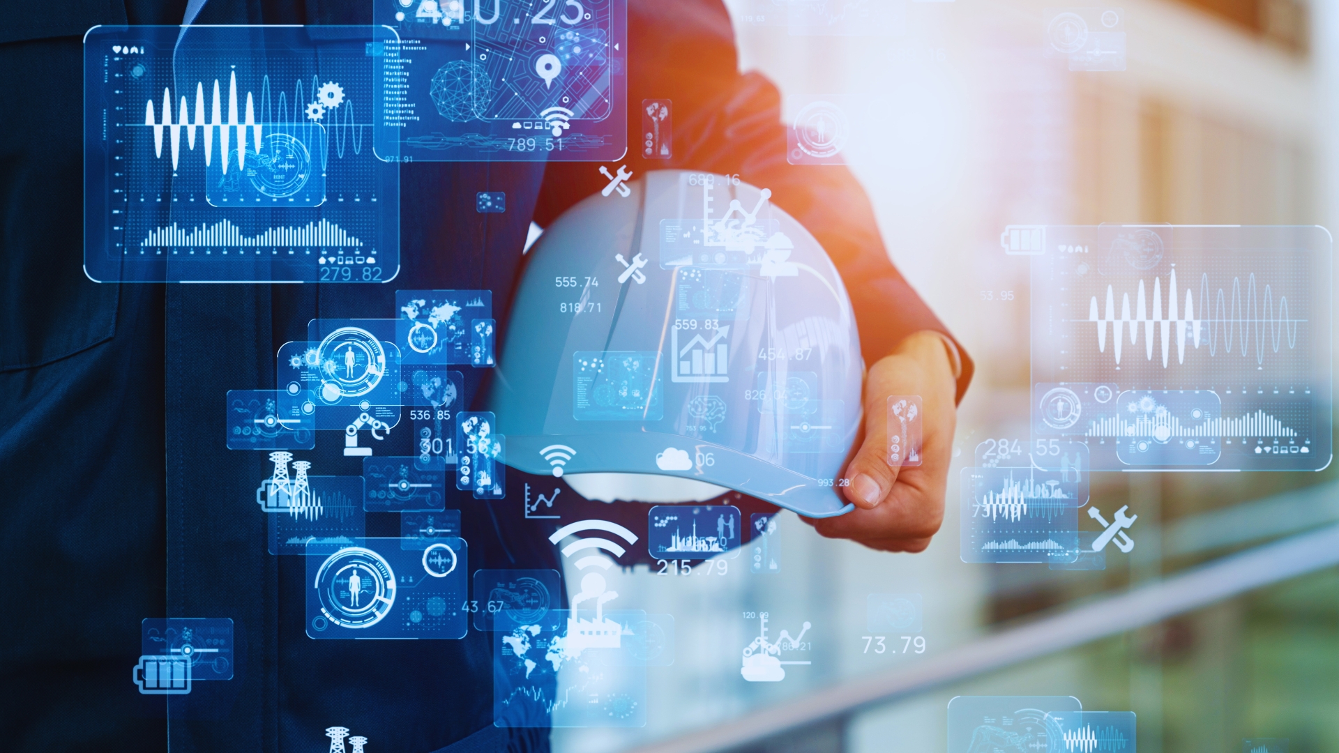 Isinet Consulting Immagine che rappresenta l'industria 4.0 con dati e grafica digitale, evidenziando i Bandi per Investimenti Sostenibili.