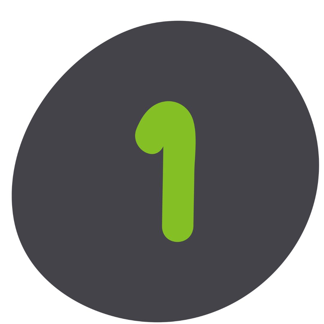Isinet Consulting Un cerchio grigio scuro con al centro il numero uno scritto con un carattere arrotondato di colore verde brillante su sfondo neutro.